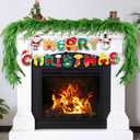 4 Pcs Norfolk Pine Garlands, 6 Ft Artificial Lifelike Pine Garland, Christmas Banner Included, Greenery Garland for Mantle, Table, Stairs, Wall, Indoor, Outdoor Christmas Decorations (4, 6 FT)