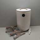 Fontaines Luxury Towel Warmer for Bathroom, Spa - Large Heated Thermal Bucket, Wood Handle, Safe Auto Shut Off, Fits Up to Two Large 40x70 Oversized Towels or Robes - White