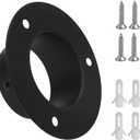 Antrader Stainless Steel Heavy Duty Closet Rod Holder,Curtain Rod Pole End Supports Sockets Flange,Diameter 2" (51mm),Black,4Pcs
