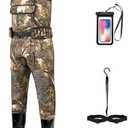 Trudave Chest Waders for Men & Women Waterproof, Fishing Neoprene Waders, Hunting Waders with Boots Size 12 Boots,Reed-grass