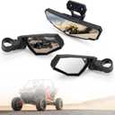 KIWI MASTER Rear View Center & Side Mirrors for 2020-2026 Polaris RZR Pro XP, Pro S, Pro R, Turbo R/ 4 Accessories Adjustable Folding Rear View Racing Mirror 2883762 2883763