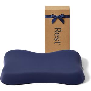 REST Evercool Cooling Pillow, Instant Cool-to-Touch Shell Fabric & Breathable Silicone Sponge Core for All-Night Temperature Regulation & Ergonomic Support, High, Midnight Blue