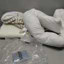 Aila + Aiden Baby Lounger | Organic Cotton Infant Lounger | Reversible, Adjustable & Portable Floor Lounger |Supervised Use | Soft, Breathable, Washable Cover - Star Collection (White/Tan)