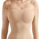 SUUKSESS Women Off the Shoulder Long Sleeve Bodysuit Double Lined Thong Bodysuit (Medium, Nude)