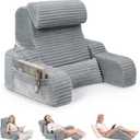 Foldable 5PCS Reading Pillow for Bed, Grey, 19 | 2 in 1 Bed Pillow for Sitting Up, Back Pillow with Arms, Wedge Pillow for Watching TV, Reading, Gaming, Post Surgery, Nursing