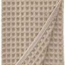 sea me at home Waffle Hand Towel  100% Turkish Cotton, Quick-Dry, Soft and Absorbent Bathroom Towel (Beige)