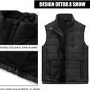 Msmsse Men's Outerwear Vests Winter Quilted Padded Vest Gilet Stand Collar Warm Puffer Vest (Black, L)