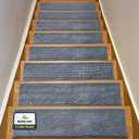 Muddy Mat Pack of 8 - Soft Chenille Stair Treads Non-Slip Reusable, Super Absorbent Stair Treads for Wooden Steps, Tile & Marble Floor, Easy to Install & Machine Washable - Grey 30'' x 7''