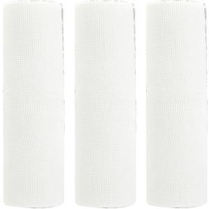 3 Rolls White Poly Burlap Deco Mesh Ribbon for Wreath Crafts, 10 Inch x 30FT Per Roll Decorative Mesh Ribbon Wrapping Ribbon Rolls for Christmas Tree Wreath Decoration DIY Crafts Making