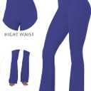 Sunzel Mini Flare Leggings for Women, High Waist Yoga Pants with Tummy Control, Casual Gym Workout Bootcut Leggings (Blue, S)