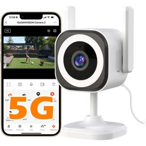 5G Outdoor/Indoor Cameras for Home Security, 1080P Baby Monitor Camera for Pet/Babyroom/Cat/Dog/Nanny/Elder, IP66 Waterproof, 3 Night Vision, Alarm Siren, SD/Cloud (S600-1 Pack)