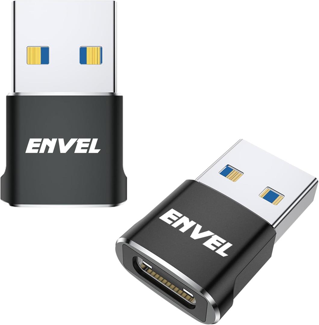 ENVEL USB C to USB Adapter, 2 Pack 10 Gbps USB 3.2 to USBC Adapter, OTG Converter for Desktop Laptop Charger Compatible with Apple iWatch iPhone 11 12 13 14 15,Galaxy S23 S22 iPad Air 4 5 Mini 6
