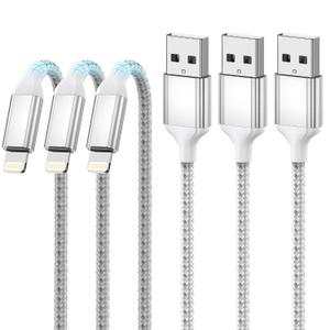 6ft Lightning Cable MFi Certified, 3Pack Long Braided iPhone Charger Cord Fast Charging, 6 foot Heavy Duty Lightning to USB A Charge Cord for Apple iPhone 14 13 12 11 Pro Max XR XS 8 SE, iPad Air Mini