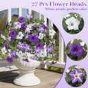 Ouddy Decor 3 Pcs Artificial Flowers for Outdoors Decorations, Fake Silk Petunias Flowers Faux Plants UV Resistant for Garden Porch Window Box Balcony Yard Planter Spring Summer Home Decor, Purple