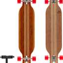 Magneto Longboards Bamboo Longboards for Cruising, Carving, Free-Style, Downhill and Dancing (Bamboo Drop & Fiberglass Through Longboard)