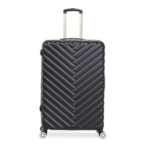 Kenneth Cole REACTION Madison Square Lightweight Hardside Chevron Expandable Spinner Luggage, Black, (28-Inch Checked)