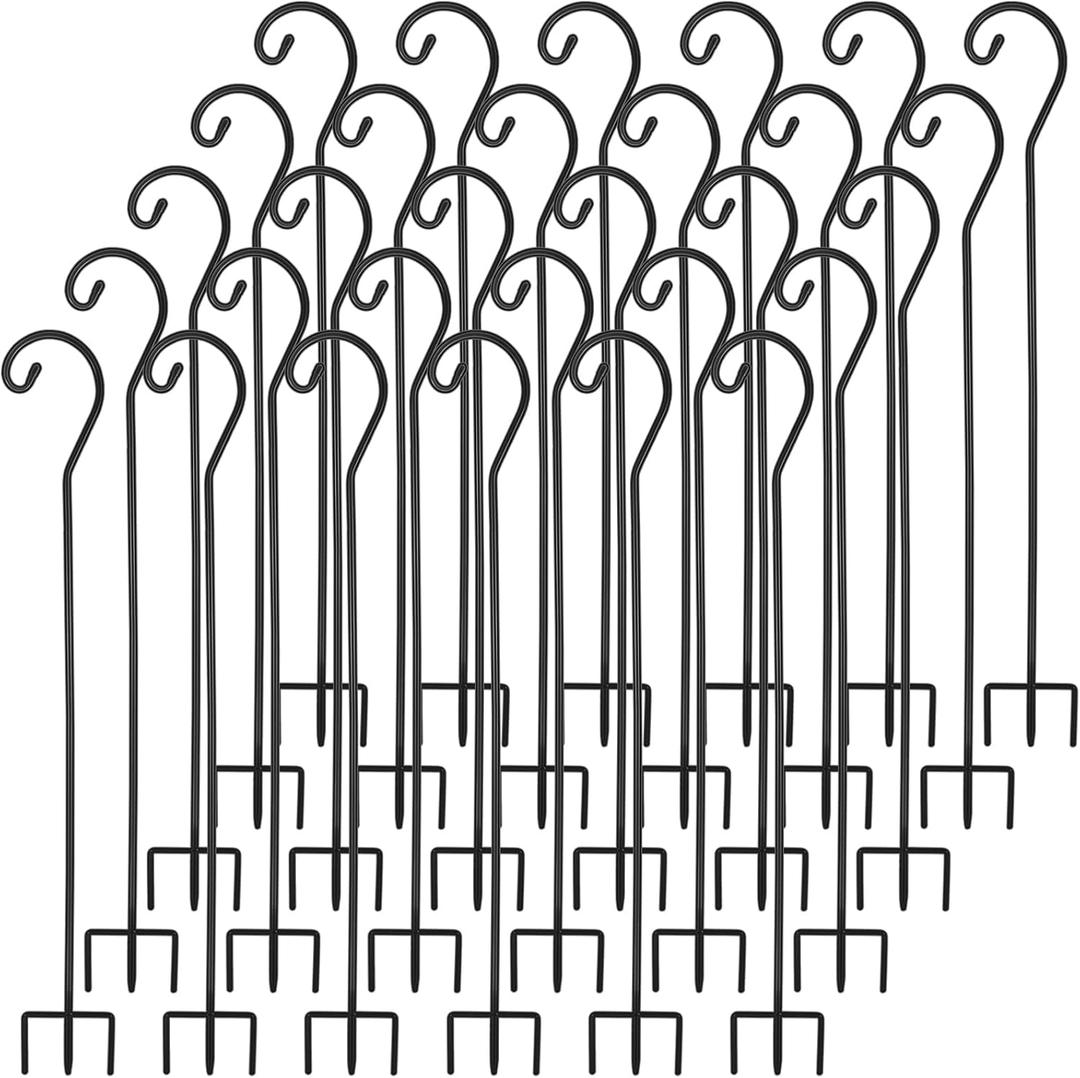 Yaocom 30 Pcs 48 Inch Outdoor Shepherds Hook Bulk Garden Hooks for Hanging Plants Lanterns Bird Feeders Solar Lights Hummingbird Feeder Stand Mason Jars Weddings Decor
