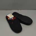 VeraCosy Men's Two-Tone Memory Foam House Slippers Indoor Outdoor Durable Rubber Sole (11-12, Black/Ruby)