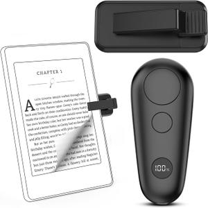 Remote Control Page Turner for Kindle Paperwhite Oasis Scribe eReaders, Page Turner Clicker for iPad Tablets Reading Novels Taking, Phone Camera Video Record Remote Triggers, Black