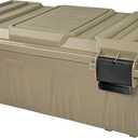 3 x MTM ACDC30, Divided Ammo Crate Utility Box, Water- Resistant, Stackable, Snap Latch, USA Made, Dark Earth
