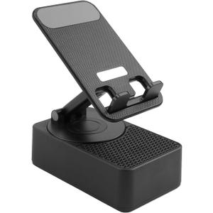 Wireless Induction Bluetooth Speaker Stand, 3 in 1 Foldable Cell Phone with Induction Speaker/Atmosphere Light/Anti-Slip Base, Stand Wireless Audio Stand with 360 Rotation Foldable Dock