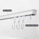 Stainless Steel Curtain Hooks with Dual Wheel - Curtain Track Hooks for Ceiling and Room Divider, 10 Pack