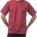 Pro Club Men's Heavyweight Cotton Short Sleeve Crew Neck T-Shirt (Red, XL)
