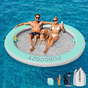 Inflatable Water Hammock with Cup Holders for Lake, River & Ocean