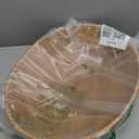 16Inch Tabletop Oval Rattan Fruit Serving Tray with 4" High Wall, Natural Brown Trapezoid Wicker Tray for Countertop,Woven Vanity Bowl Key Holder for Home Decor
