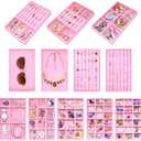 7Color Sky 12 Set Jewelry Tray Stackable Velvet Jewelry Organizer Trays for Drawers Inserts Earrings Necklace Rings Jewelry for Women