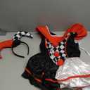 EraSpooky Girls Killer Clown Costume Set Halloween Kids Wicked Jester Dress, XL (Dress, Hat)