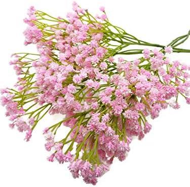 Artificial Real Touch 26" Baby's Breath Flowers for Floral Arrangements, Bouquets, Home, Office Decor (Pack of 5) (Pink)