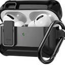 Olytop for Airpods Pro 3 Case with Magnetic Automatic Lock, Rugged Apple Airpods Pro 3rd Generation Cover 2025, Armor Shockproof iPod Pro3 Gen Protective Hard Shell Carabiner&Cleaner Kit, Black