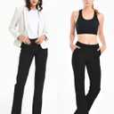 Safort 34" Women Bootcut Yoga Tall Dress Pants Flare Long Trousers Work Stretchy Business Casual Slacks Pockets L