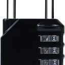 Combination Lock 4 Digit, Resettable Locker Lock,Waterproof Metal Combination Padlock for School Gym Locker, Sports Locker, Fence, Toolbox, Gate and Storage- Easy to Use and Set (Black)