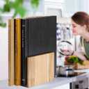 Cutting Board That Looks like Books, Set of 3 Solid Wood Book Shaped Cutting Board Library with Wooden Stand, For the Books Loving Chef, Fruits, Vegetables, Meat, Fish, Cheese and Bread