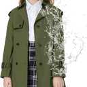 Betusline Girls Trench Coat Double Breasted Classic Lapel Belted Windproof Overcoat Outwear, 2# Army Green,11-12 Years