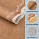 GarveeHome 2.6x10 Scalloped Washable Runner Rug for Kitchen, Soft Brown Long Hallway Runner Non Slip Entryway Rug Farmhouse Thin Laundry Mat Stain Resistant Carpet for Bathroom Beside Rug