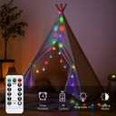 2 x ANJAYLIA Star Lights 20 FT 40 LED Battery Operated String Lights Waterproof Battery Power Star Fairy Lights for Bedroom Indoor & Outdoor, Party, Ramadan, Christmas Decorations Multicolor