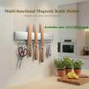 23 Inch Magnetic Knife Holder for Wall - Magnetic Knife Strip with Strong Magnets, Stainless Steel Magnetic Knife Bar with 15 Hooks/Adhesive Tape/Screws, Wall Mounted Knife Storage for Kitchen