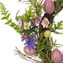 National Tree Company 22 in. Pink Eggs, Flowers and Ferns Easter Wreath, Artificial Spring Wreath with Pink & Pastel Easter Eggs, Indoor or Covered Outdoor Décor
