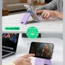 for MagSafe Wallet with Stand, 5 Card Holder, Slim Leather Magnetic Wallet for iPhone 17/16/15/14/13/12 Pro Max Plus Air Series, 3 Card Slots & 1 Cash Slot,Purple