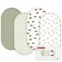 Gllquen Baby Bassinet Sheets 4 Pack, Breathable Cozy Fitted Mattress Sheet, Elastic Travel Crib Fashionable Pattern, Standard Cradle Safe Sheets for Baby Boys Girls 32"x16"(Forest Tale)