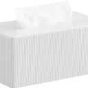 PU Leather Tissue Box Cover with Magnetic Closure, Modern Rectangular Tissue Box Holder Decorative Organizer for Bathroom Vanity Countertop, Night Stands Bedroom Office Desk
