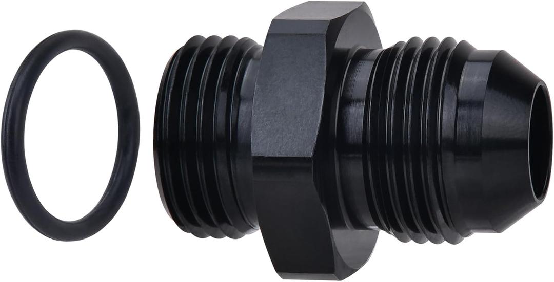 EVIL ENERGY 6AN Flare to 6AN ORB Male Fuel Rail Adapter Fitting Black 2PCS