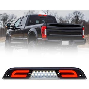 LED Third 3rd Brake Light for 2015-2026 F150 F'ord 2017-2022 F'ord F250 F350 F450 F550 Super Duty Ranger Maverick Mount Rear F1 Style Strobe Brake Lights with Seal Gasket White Cargo lamp Assembly