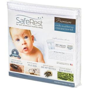 SafeRest Zippered Mattress Protector - Premium 6 Inch Waterproof Mattress Cover for Bed - Breathable & Noiseless Washable Mattress Encasement - Crib