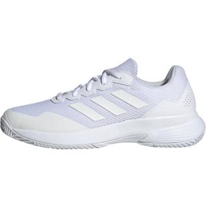 adidas Men's Gamecourt 2 Tennis Shoes (10, White/White/Matte Silver)