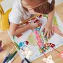 50pcs DIY Paper Pinwheels for Kids, Paper Pinwheels Bulk Blank Plastic Windmills Pinwheel Crafts for Kids Home Fun Graffiti Summer Activities Group Daycare School