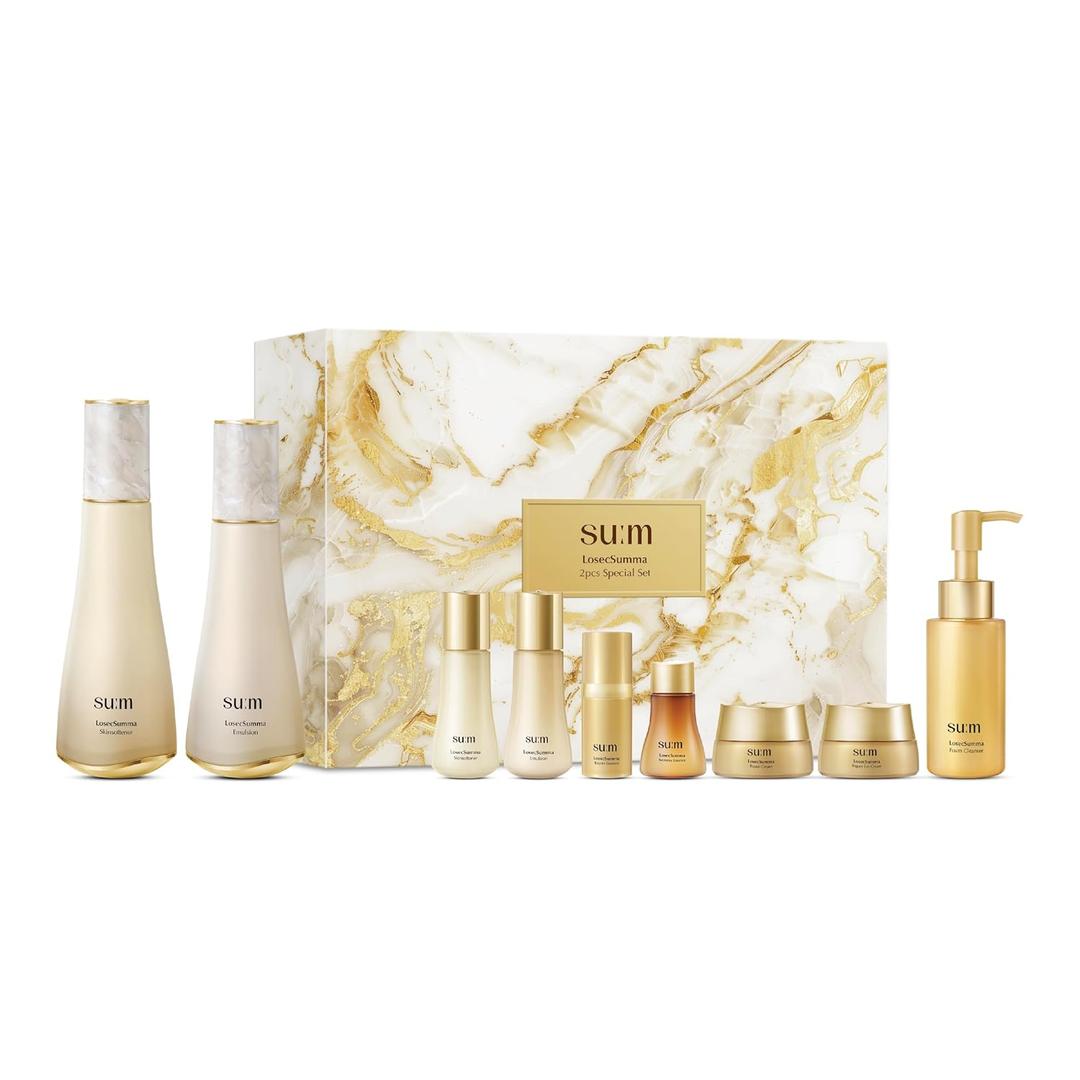 SU:M LOSECSUMMA Essence Duo Set (4 fl oz) - Advanced Anti-Aging Skincare. Infused with Troxerutin Complex, Repair Elixir, Avenaserine and Fermentation Technology